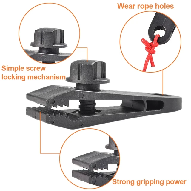 5 Db Tarpaulin Klip Napellenző Sátra Kötőcsatorna Kültéri Kemping Horgos Szélálló Kötél Barb Clip Sátor Kiegészítők - Image 4