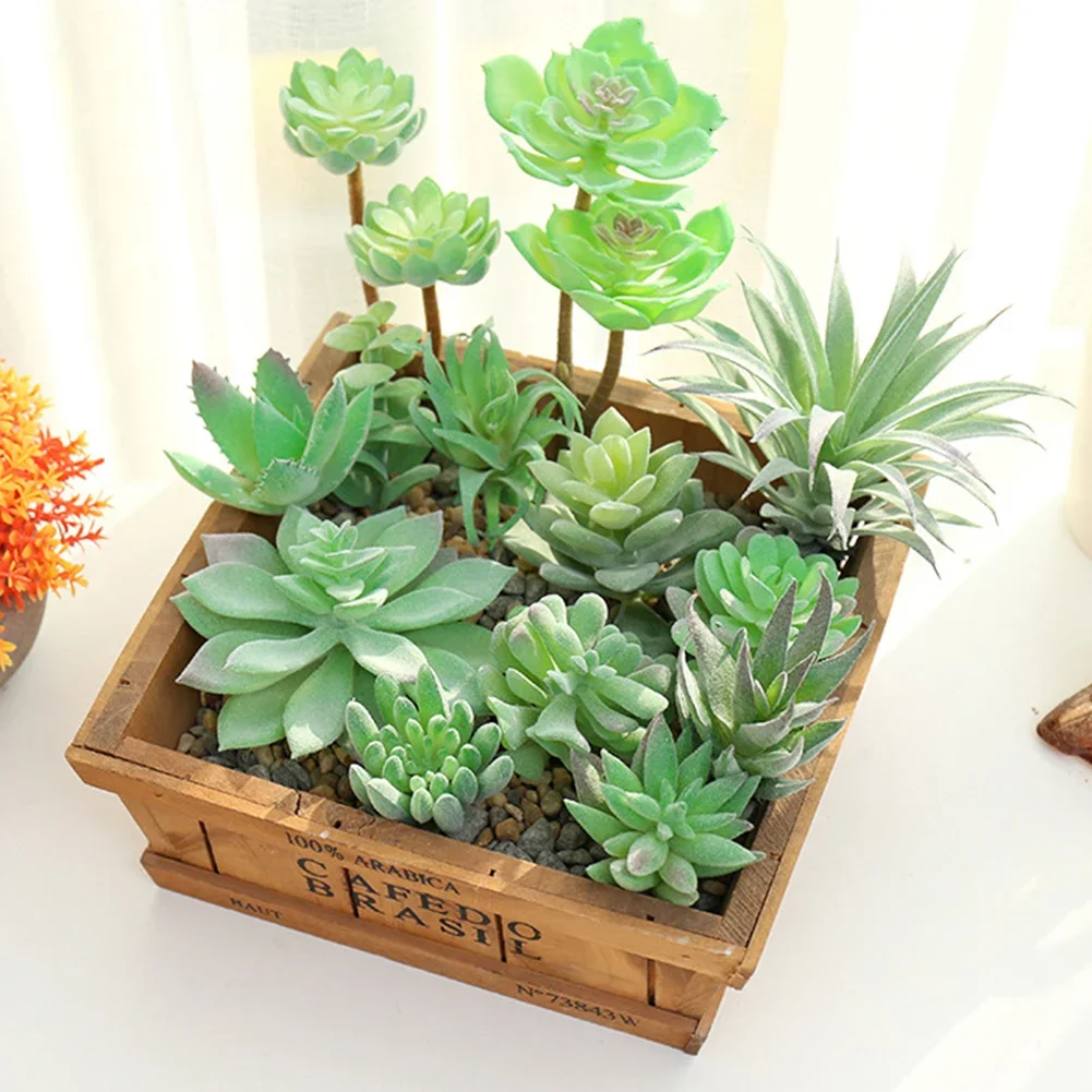 DIY künstliche saftige beflockte Pflanze gefälschte Kaktus Hausgärten Schlafzimmer Büro außerhalb Dekor gefälschte Pflanze Desktop kleine Bonsai neu – Detail 2