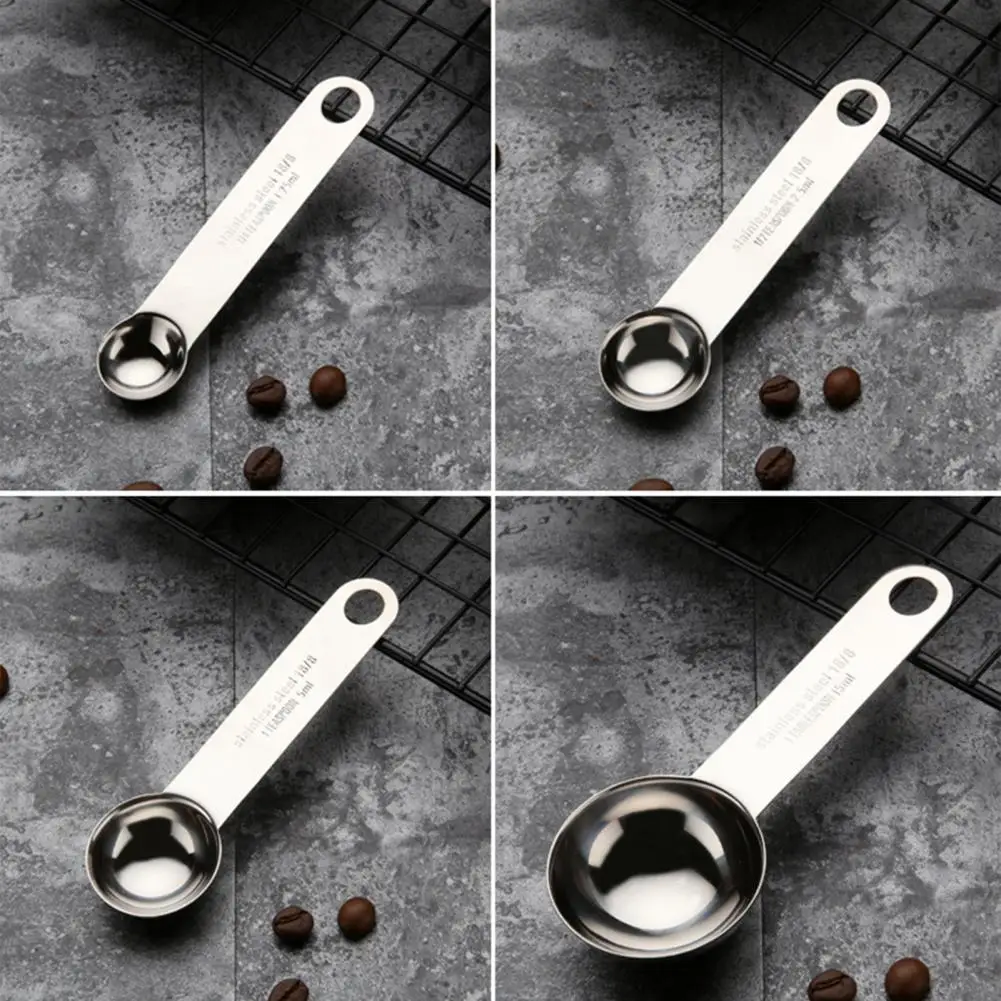 1 Set Useful Stainless Steel Measuring Spoon Polished Surface