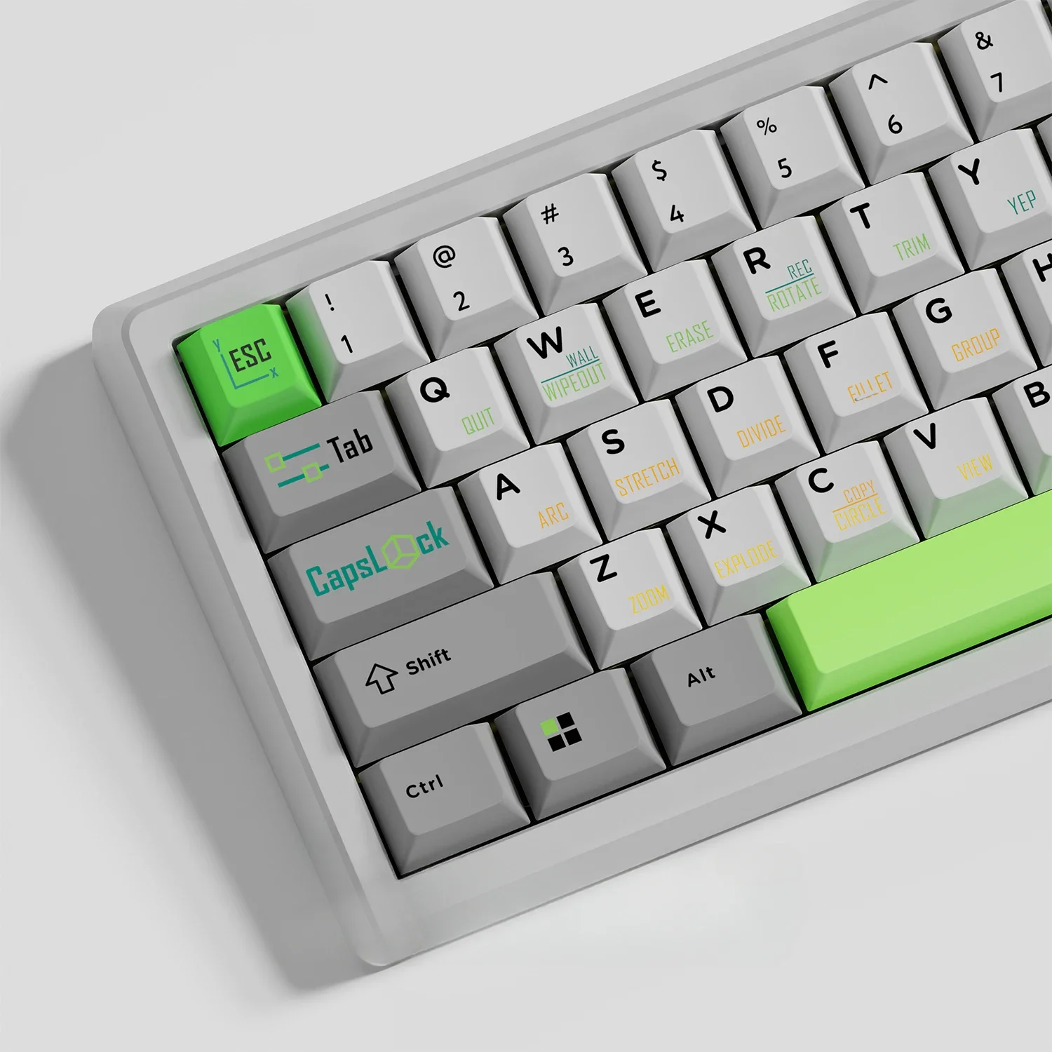 Echome-pbt Dye Subbed Keyboard Cap Cad Desenho Keycap Retro169 Chaves Perfil Cereja Acessórios Teclado Mecânico