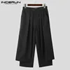 INCERUN 2024 Korean Style New Men's Trousers Pleated Layered Design Pantalons Casual Fashionable Loose Wide Leg Long Pants S-5XL 5