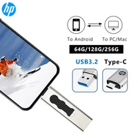 HP Metal USB 3.2 Flash Drive 2 in 1 Retractable Type-C OTG Pendrive 64GB 128GB 256GB for Computer Phone 6