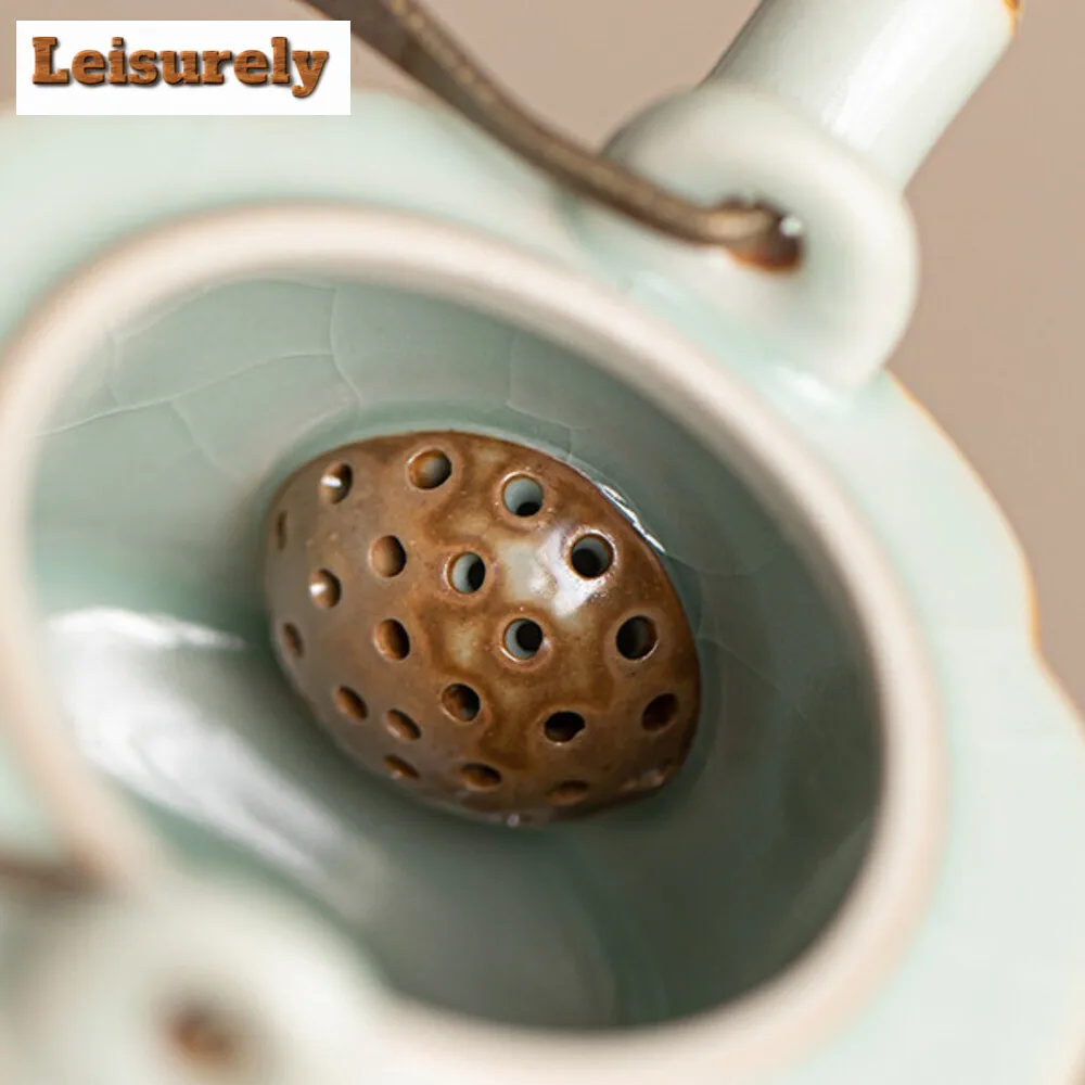 Five Famous Kilns 1 Pot 4 Cups Tea Set Complete Set Antique Tea Ceremony Set Household Teapot and Tea Cup  Kung Fu Tea Gift Box