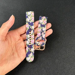 Stylish Printed Soft Adjustable Replacement Band, Durable and Comfortable 18/20/22mm Strap - 20mm (Multicolor 6)