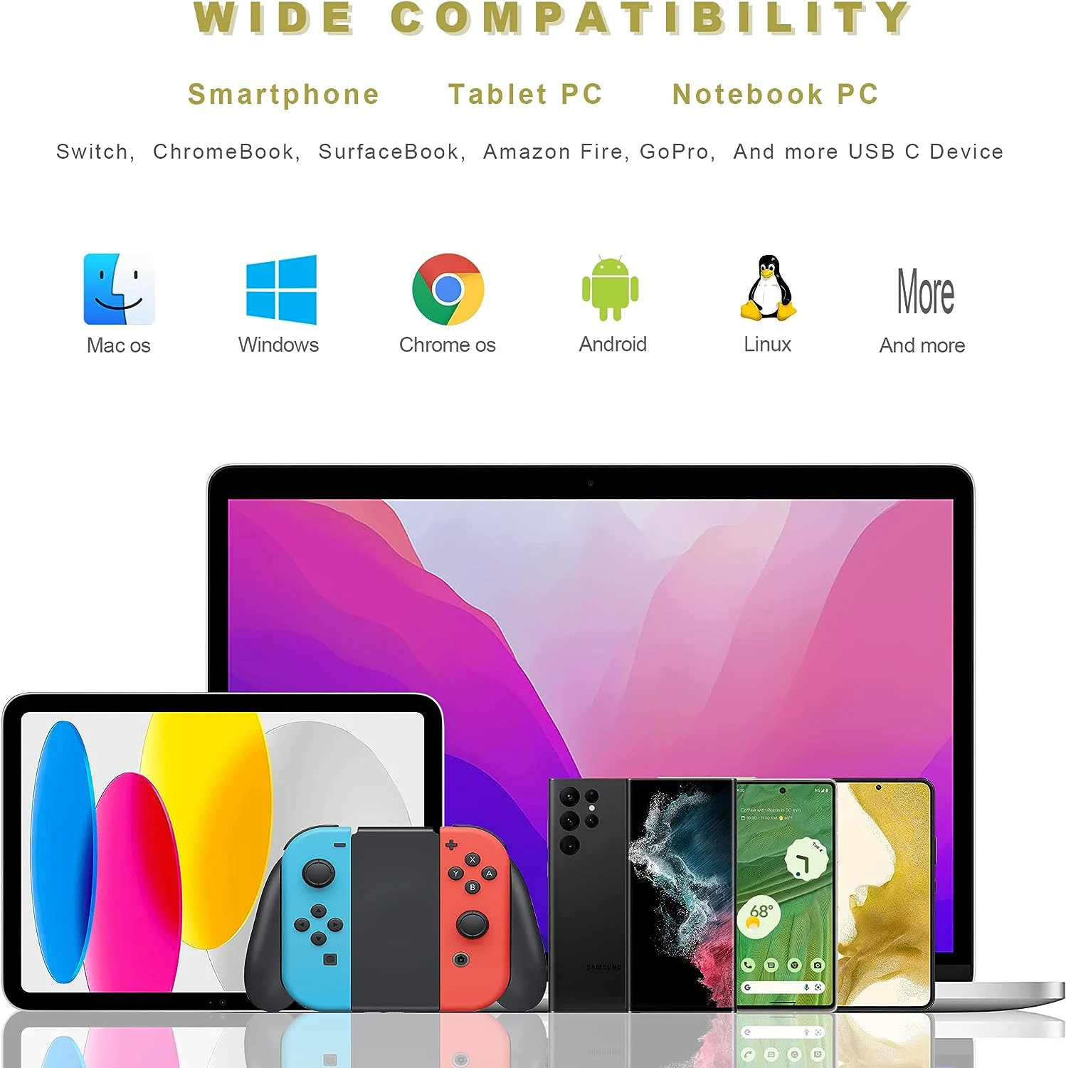 3팩 USB 3.0 타입 C OTG 어댑터 USB A 타입 C(수) - 마이크로 타입 C USB A(암) 변환기 맥북 노트북 카드 리더용