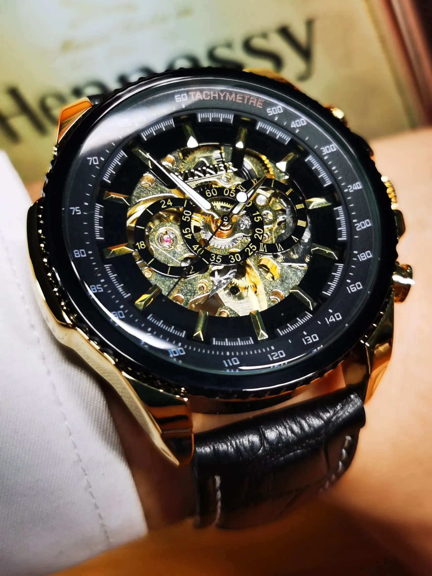 Orologio Meccanico Jaragar Da Uomo Lusso Grande Quadrante Moda Business Automatico Auto Ripristinante Luminoso Impermeabile In Pelle P9764585