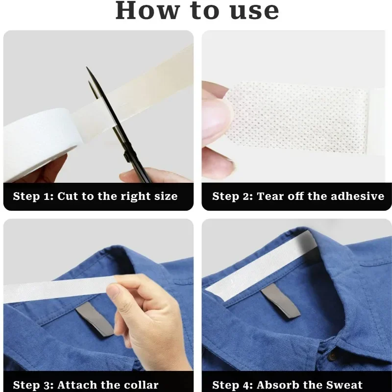 Disposable Self-Adhesive Collar Sticker Sweat Absorbing Tape Shirt Anti Dirty Collar Stickers Hat Anti Sweat Penetration Patch