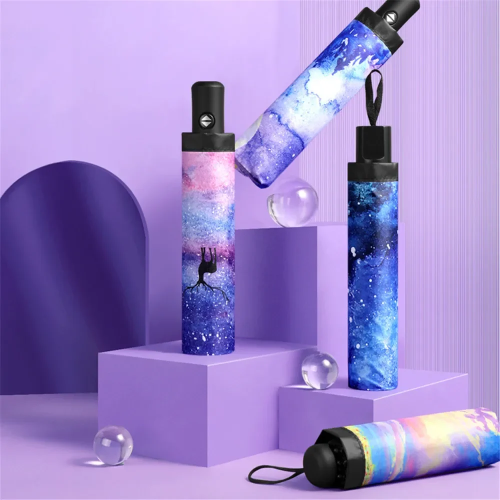 Starry Sky Automatic Umbrella Uv Protection Windproof Strong Umbrella for Women Cute Parasol Durable mini umbrella folding umbrella automatic umbrella mini sun umbrella wind resistant umbrella sun umbrella automatic sun umbrella windproof umbrella