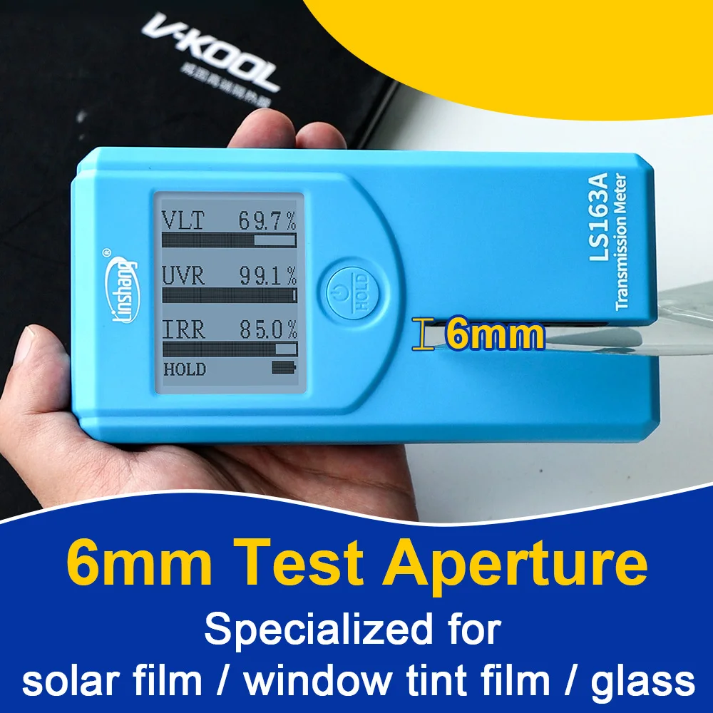 Window Tint Meter Car Vlt Transmission Meter Rugged Solar Film Tester Rotatable Screen for Automotive Window LS163 LS163A