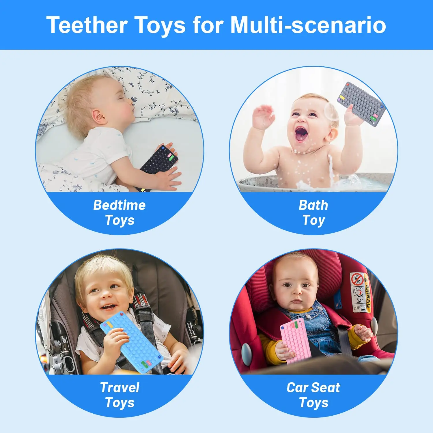 1PC Silicone Baby Teething Toys Keyboard Shape Teether Toy BPA Free Silicone Teething Chewing Toy Sensory Keyboard Teethers Toys 5