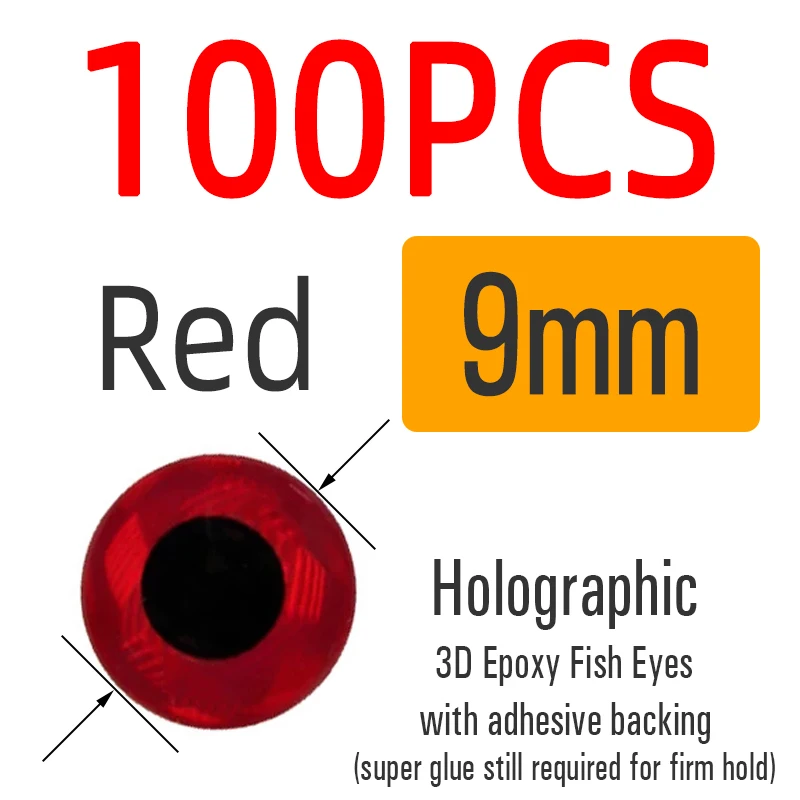 9mm Red 100pcs