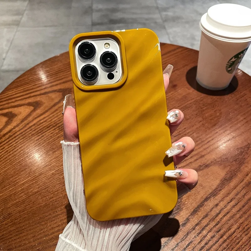 thumbnail image 1 of Glitter Wavy Stripes Phone Case For iphone 11 12 13 14 Pro Max 14 Plus X XS XR Max 7 8 Plus Smooth Silk Soft Back Cover Case, 1 of 5