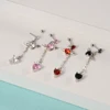 1PC Surgical Steel CZ Gem Ear Tragus Cartilage Piercing Zircon Dangle Chain Earring Conch Ear Stud Helix Piercing Body  Jewelry 6