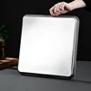 304 Flat Bottom Stainless Steel Square Tray Baking Pan Multifunctional Dessert Straight Edge Baking Tray Kitchen Storage Tools 5