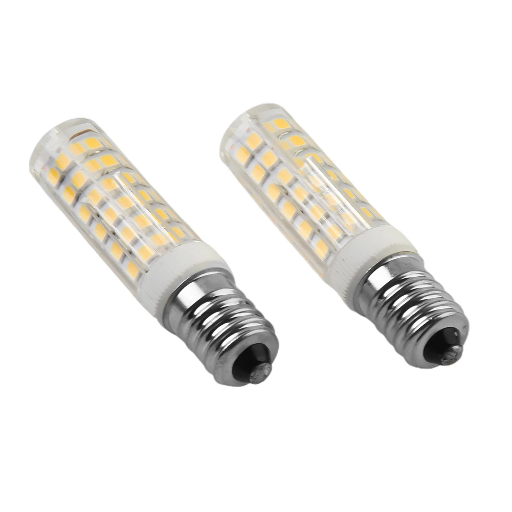 2pcs E14 LED Light Bulb Lamp For Kitchen Range Hood Chimmey Fridge Cooker Bright Ceramic + Acrylic Cooker Light Corn Bulb 10x oven light cooker microwave bulb ses e14 25w high temperature 300degree lamp vintage edison tungsten light bulb bread machin