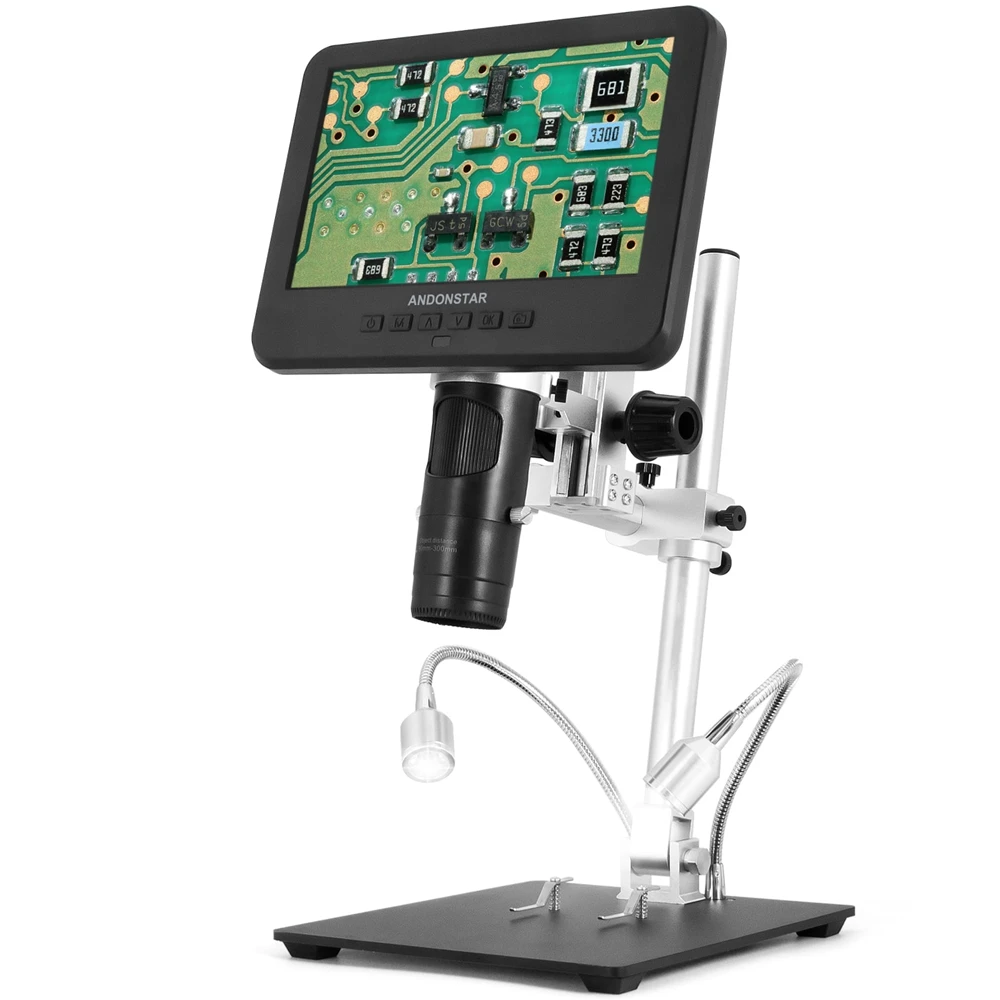 

Andonstar 2000X Digital Microscope 3 Lens 10.1'' Adjustable LCD for Biological Microscope UHD 2160P PCB Soldering Microscope