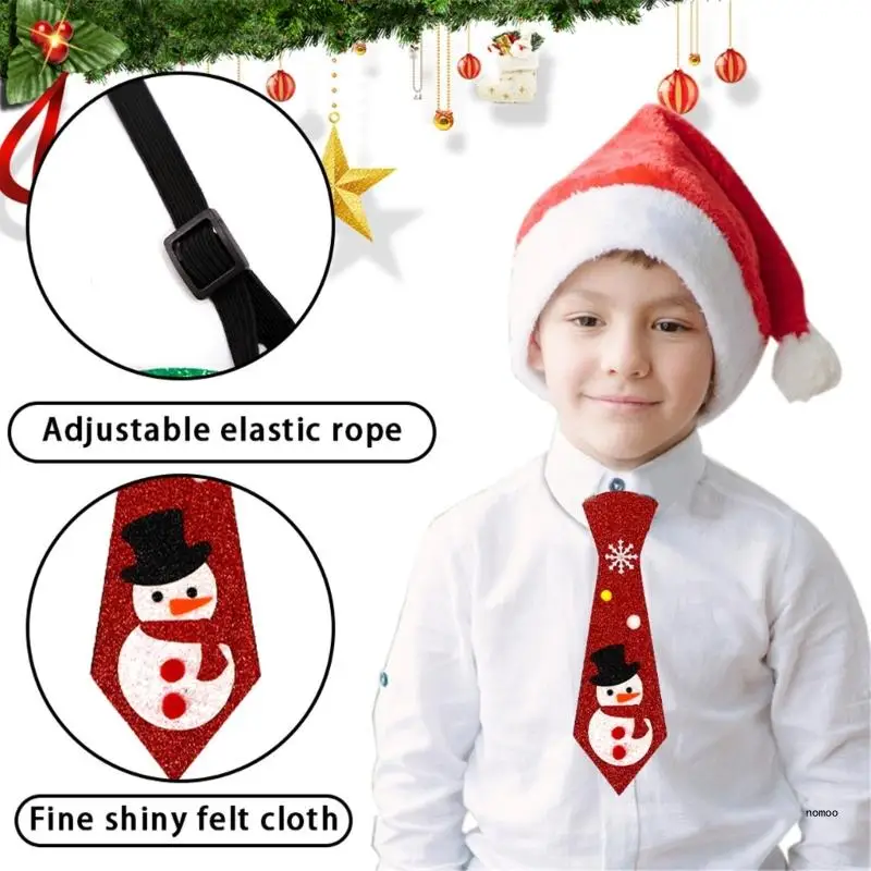 Set 3 Cravatte Natalizie Decorative In Feltro E Carta Glitterata: Festose, Riutilizzabili, Per Feste E Cosplay