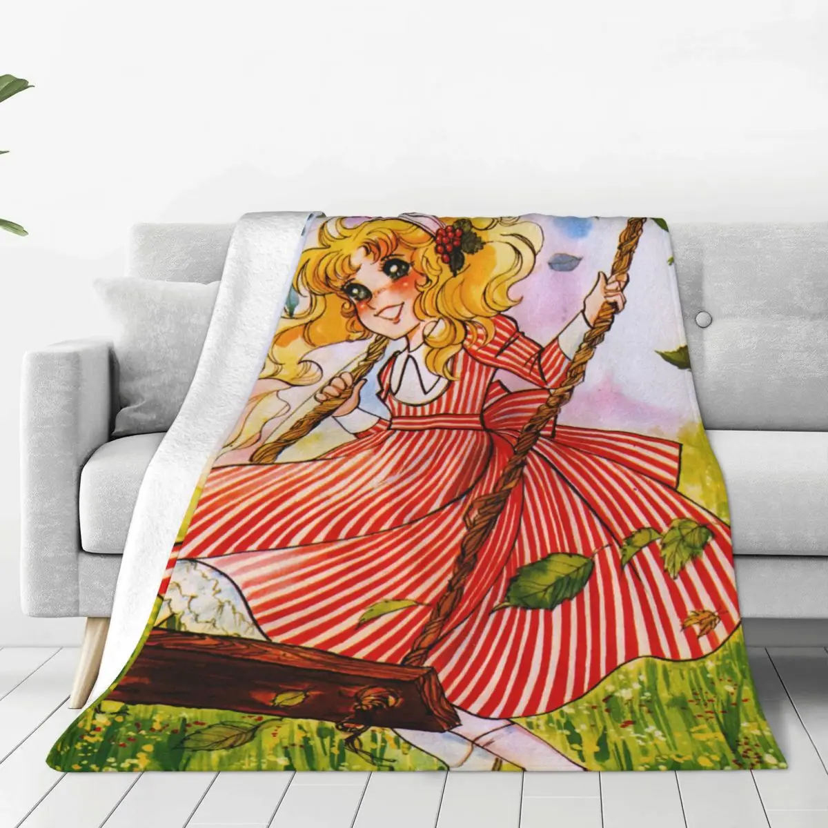 

Candy Candy Anime Knitted Blanket Kawaii Japanese kids Wool Throw Blankets Airplane Travel Decoration Ultra-Soft Warm Bedsprea