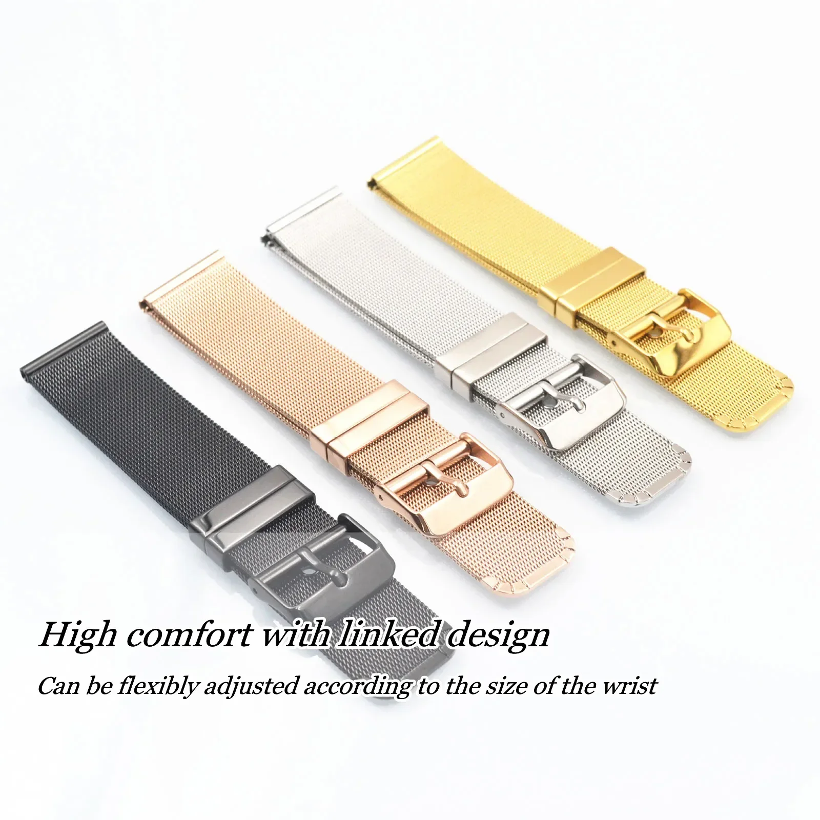 2-Piece Set: Stylish Leather and Metal Watch Bands