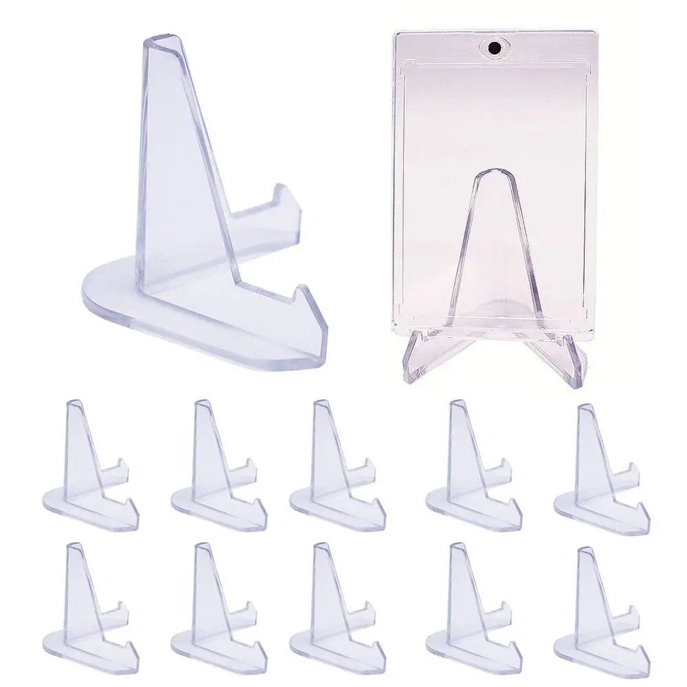 

10Pcs Thicken Card Display Stand Plastic Triangular Coin Capsule Support Rack Stable Clear Coin Display Stand Holders
