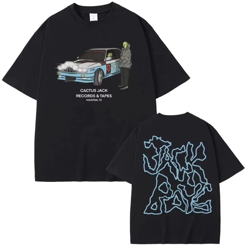 Sommer Rapper Cactus Jack T-Shirt UTOPIA Album Grafik-T-Shirts Herren Hip-Hop Tees Lässige Oberteile Geeignet für Männer und Frauen