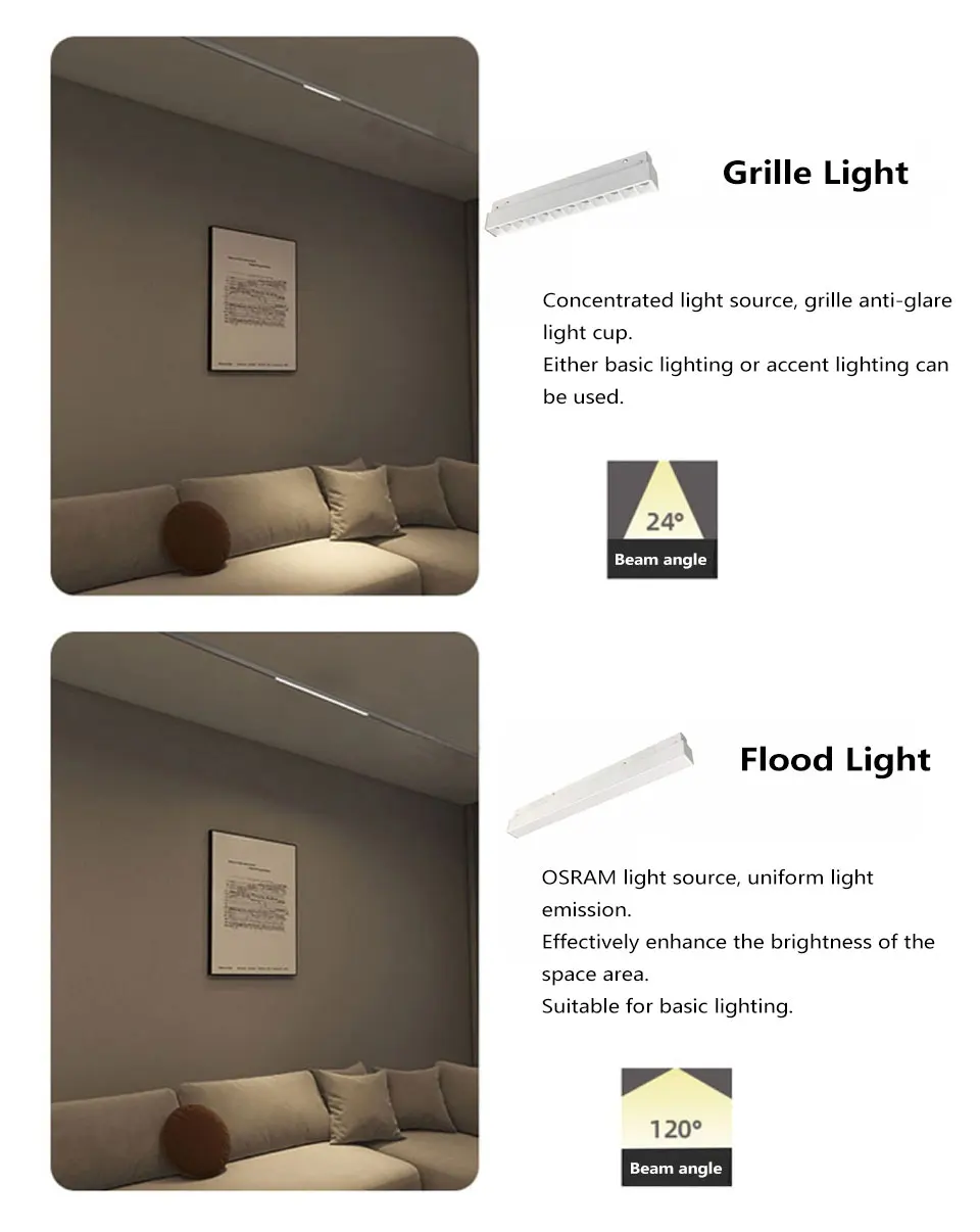 Description Picture 6 of itemWhite LED Magnetic Track Light System 48V Tuya Zigbee DALI Smart Dimmable Magnetic Track Lighting Magnet Spotlight Grille Lamp