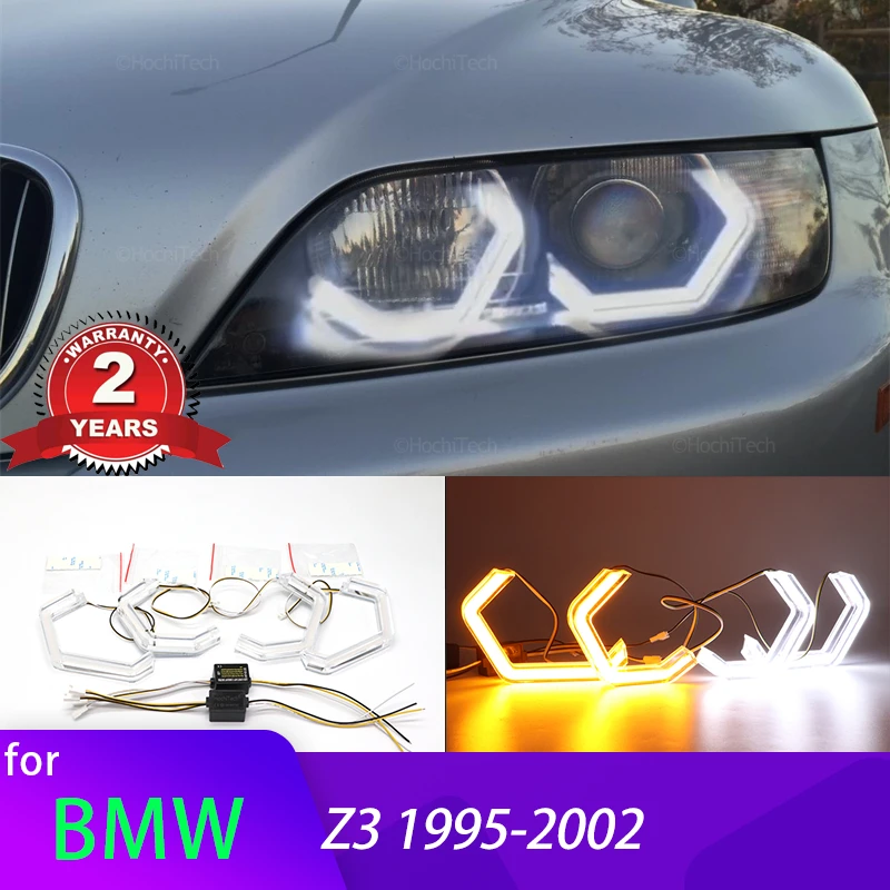 

White Yellow M4 style LED Angel Eyes Halo Ring Lamp Turn Signal Running Light for BMW Z3 E36 E37 E38 roadster coupe 1995-2002