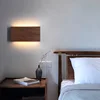 IWHD Simple Art LED Wall Light Sconce Indoor Bedroom Restaurant Living Room Walnut Wood Nordic Comtemporary Bedside Lamp Lampara 3