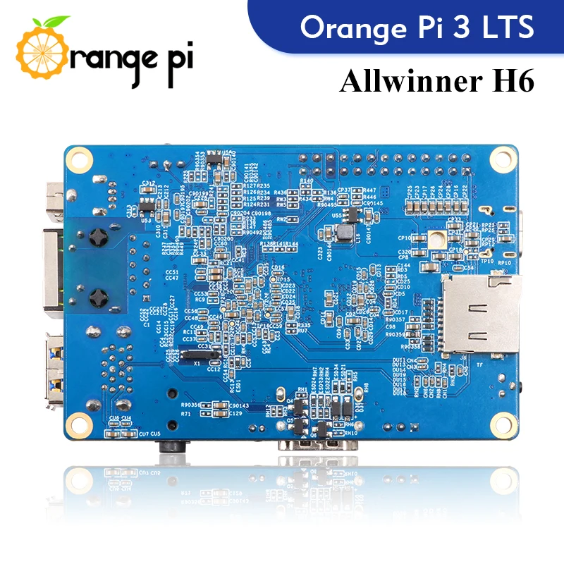 Orange Pi 3 LTS 2GB RAM Allwinner H6 8GB EMMC Demo Single Board Computer Support Debian Ubuntu Android 9.0 OS Development Board
