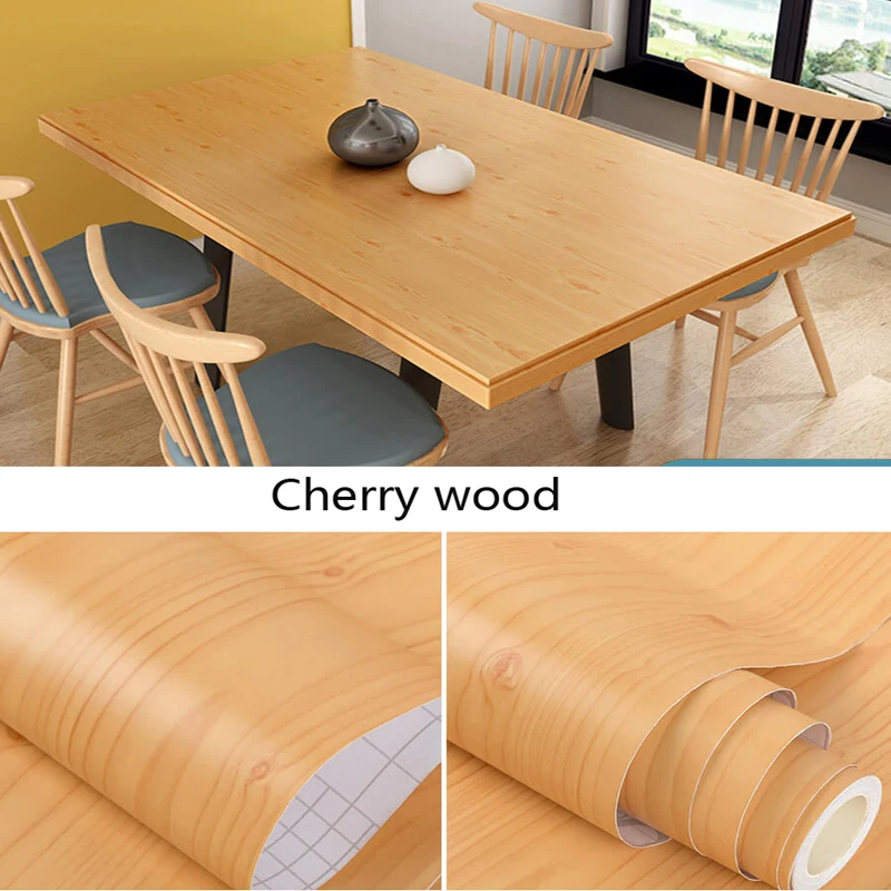 30/60cm ahşap tahıl kendinden yapışkanlı duvar kağıdı vinil su geçirmez Film mutfak dolap dolabı DIY mobilya yenileme duvar çıkartmaları