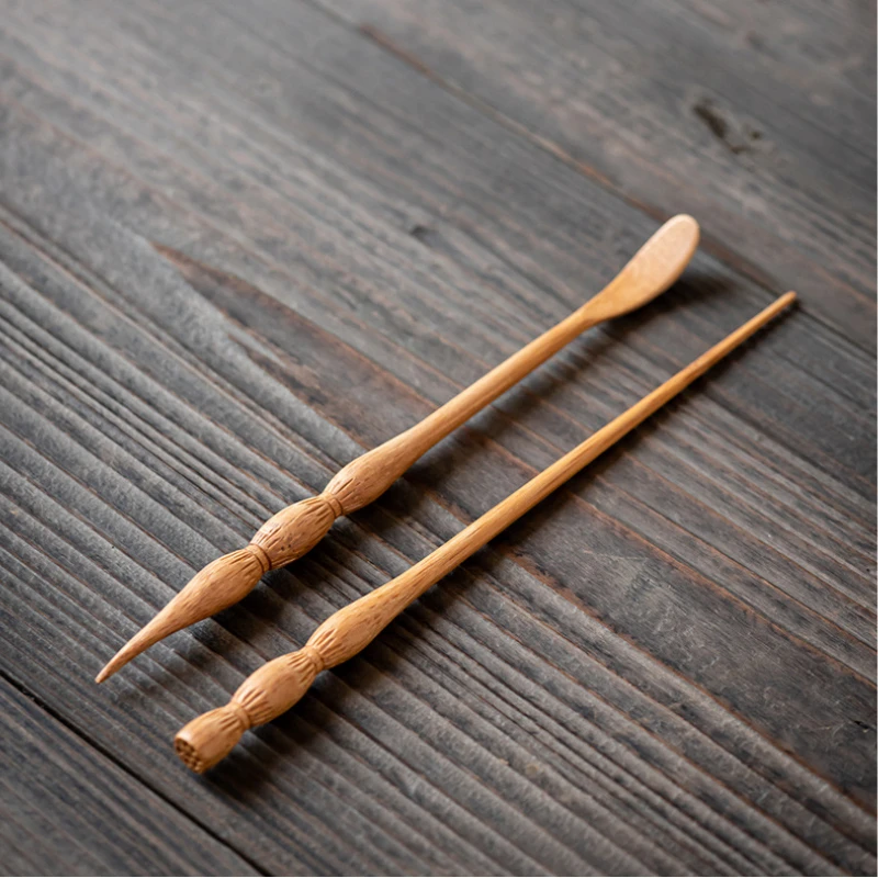 Bamboo Tea Needle for Kung Fu Tea Set Long Handled Spoons Needle Spoon Utensils Spare Parts Kitchen Tool Accessories