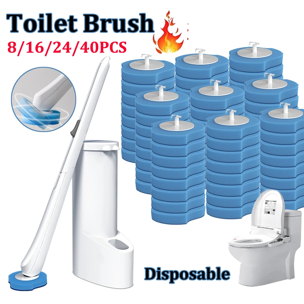 Disposable Toilet Wash Brush Cleaner with Long Handle Wall Mounted Toilet Brushes for Bathroom