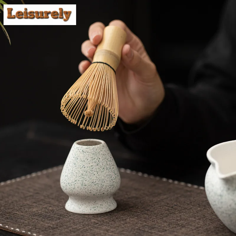 Sesame Polka Dots Ceramic Tea Making Tools Matcha Bowl Tea Ripening And Lepening Japanese Tea Spoon To Make Foam And Stir Tools