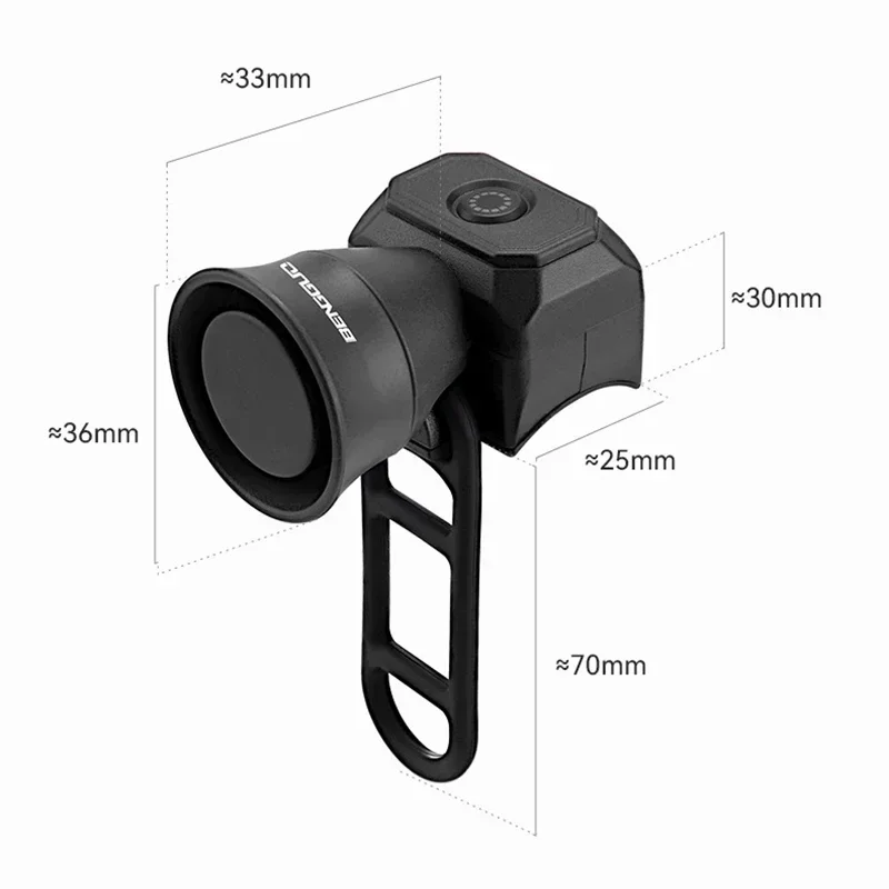 Bicycle Electronic Horn E-Bike Bell 120dB Loud Warning Sound CR2032 Battery IPX4 Waterproof Scooter Road Mountain Bike Horn bicycle bell bicycle accessories bicycle horn mountain bike bell