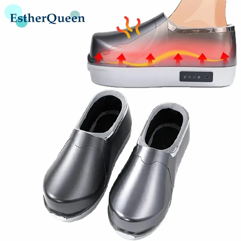Foot Massager Machine Electric Pulse Massage Shoes with TENS Infrared Heated Vibration for Blood Circulation,Relax Foot Muscles