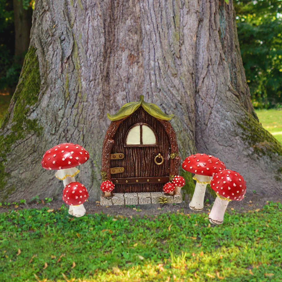 Fairy Garden Door Window Resin Statue Decor