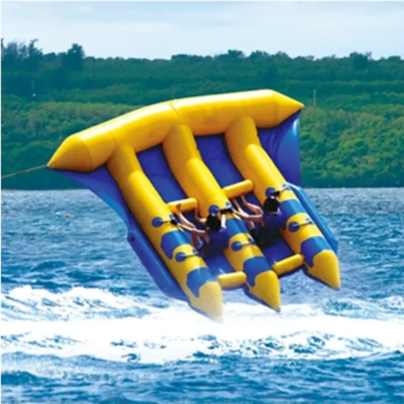 Factory Direct Sale Towable Double Tube Fly Fish Triple Inflatable Flying Fish for Summer Water Sports