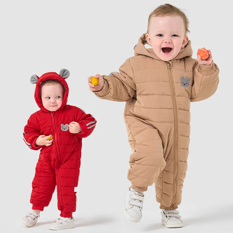 Newborn Baby Clothes Winter Warm Infant Outwear Hooded Baby Jumpsuit Boys Ski Suit Thicken Girl Jacket 0 to 24 Months