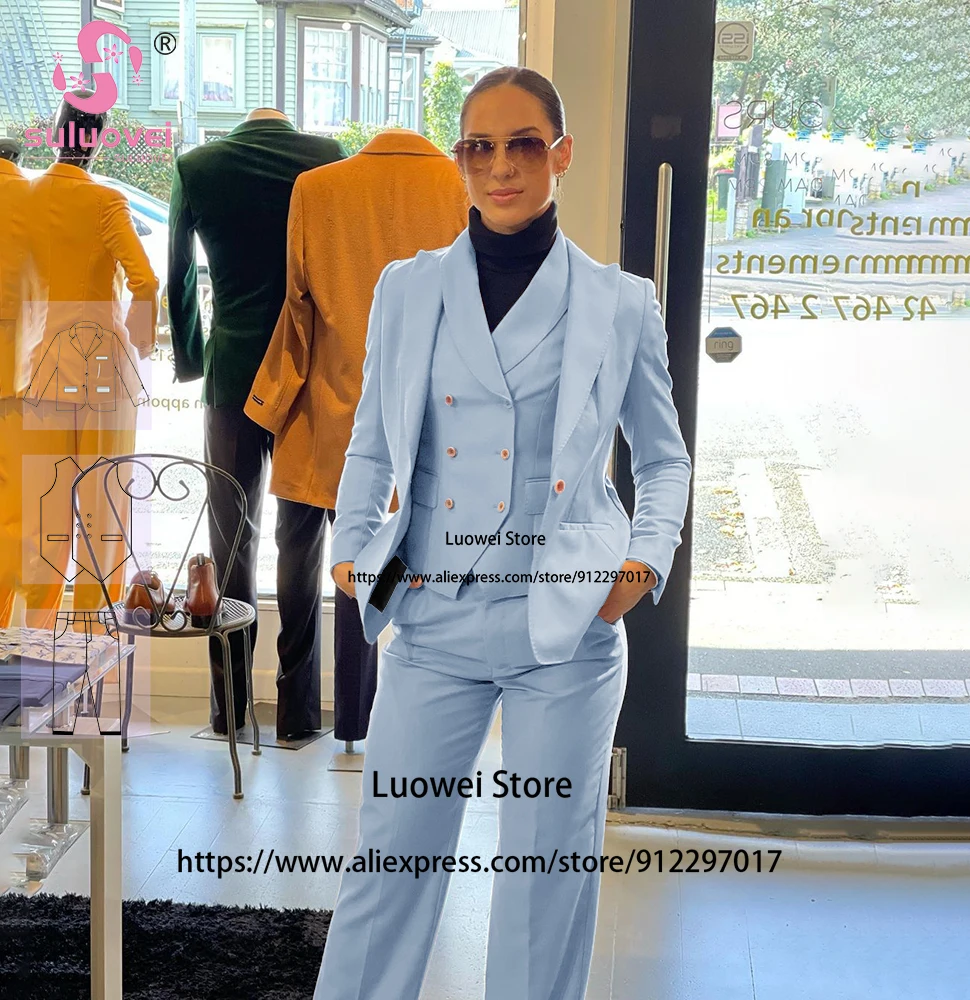 (Customized Size Color) Professional Style Suits For Women 3 Piece Pants Sets Elegant Lady Commuter Wear Conjuntos De Pantalones