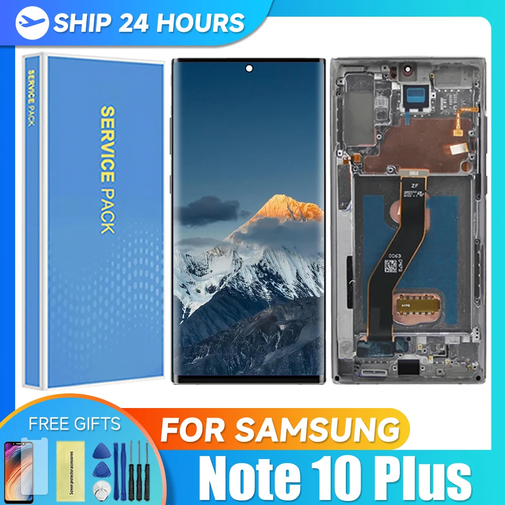 6,8 'AMOLED для Samsung Note 10 Plus, ЖК-дисплей, цифровой сенсорный экран для Samsung Note 10 +, искусственный экран