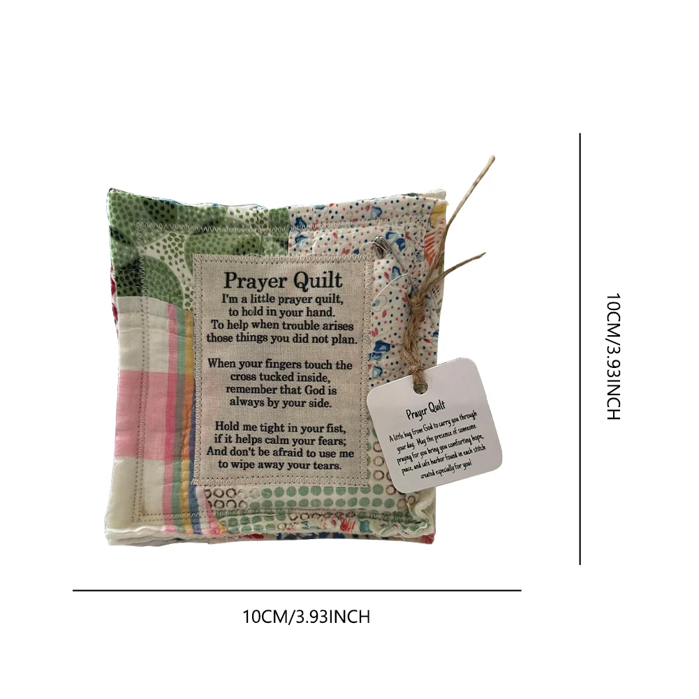 Prayer Quilt with Cross Inside Handmade Sew Individually Colorful Quilts Prayer Quilt Squares Gifts for Yourself Friend Family 6