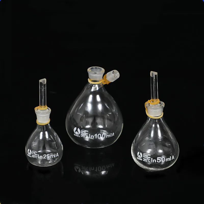 1Piece Lab 5ml 10ml 25ml 50ml 100ml Glass Pycnometer Ball-Shape Gravity Bottle Picknometer For Glassware