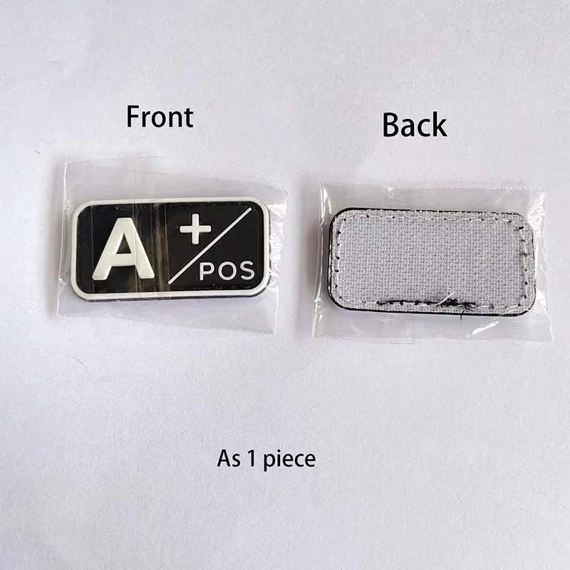 Patch Emblems 5*2.5CM 3D Blood Group PVC Rubber Military Tactical