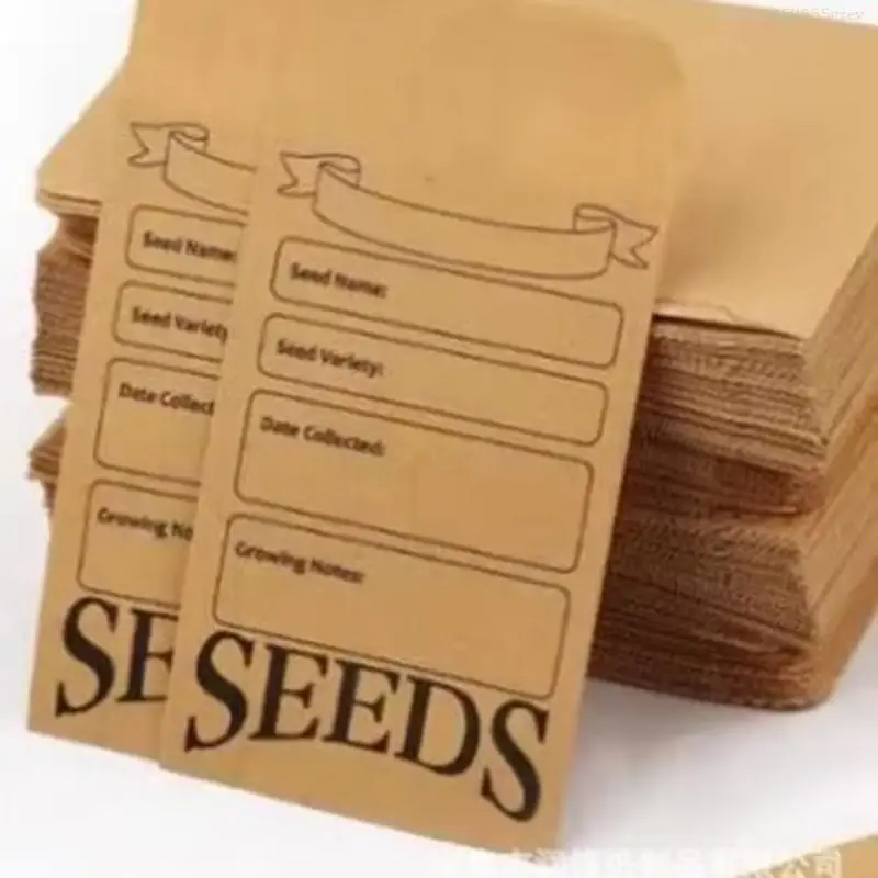 100Pcs Reusable Seed Envelopes Bag 3x4.7Inch Sample Storage Bag for Flower Vegetable Seed Storage and Organization F0T1