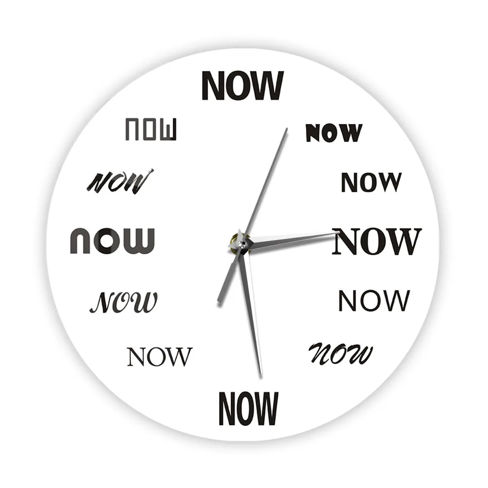 Time Is Now Wall Clock Mediation Artwork Home Decor Wall Watch Live In ...