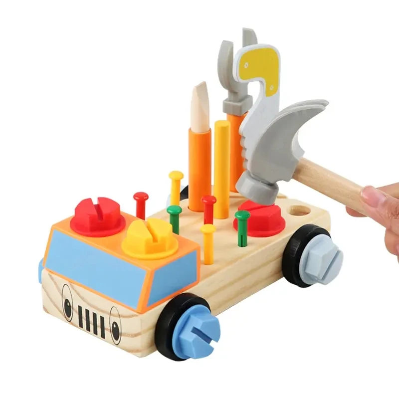 

Wooden Montessori Toy for Boys Kids Nut Screw Disassembly Assembly Fire Engine Board Games Educational Tool Toys for Age 3 4 5 6