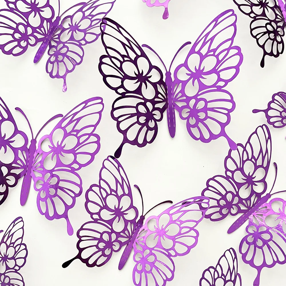 Elegant Gold 3D Butterfly Wall Stickers for Wedding and Home Decor (Set of 12)
