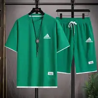 2024 Fashion Summer Men Breathable And Comfortable Waffle Short Sleeve Casual T Shirt Athletic Shorts 2.jpg