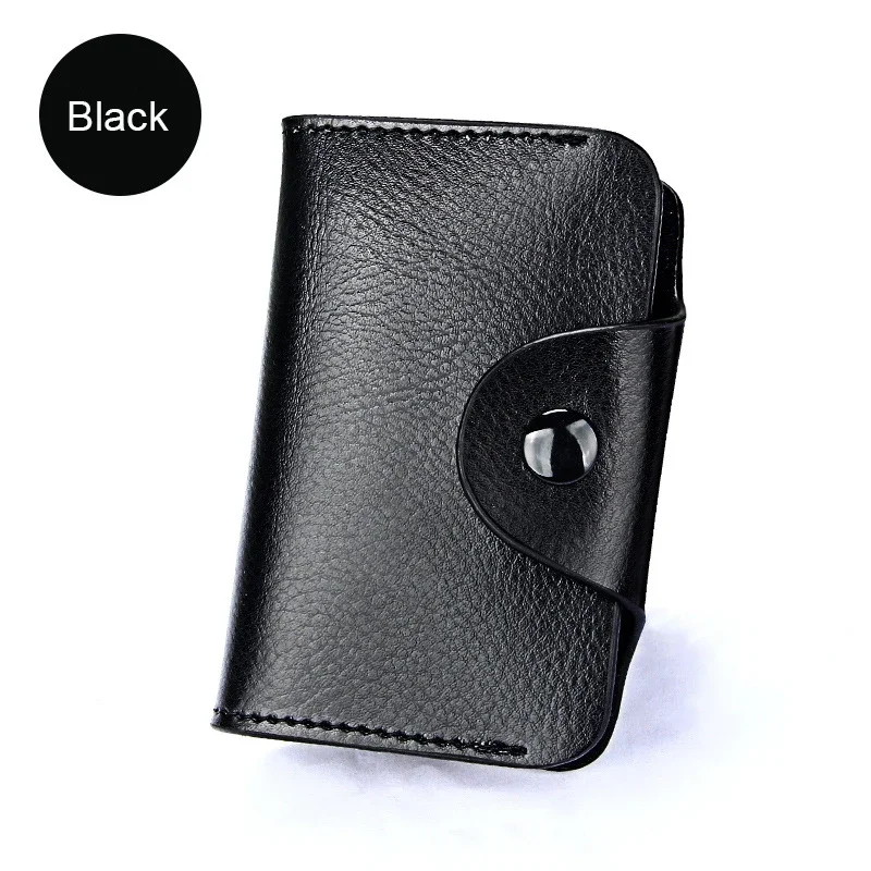 Genuine Leather Unisex Business Card Holder Wallet Bank Credit Card Case id Holder Bag Men Women Cardholder Minimalist Wallet