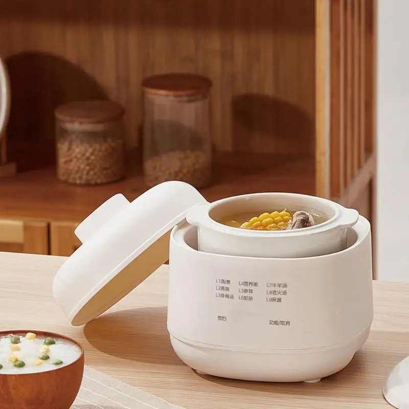 A0NC 1000ML Electric Ceramic Cooker Convenient Small Slow Cooker for Cooking Meals